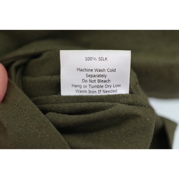 Jamie and the Jones T Top Dark Olive Green Raw Silk XL - Picture 3 of 4